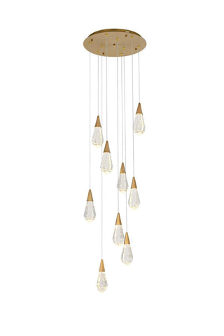 Elegant Lighting - 1013D20SG-02CR - LED Pendant - Amora - Satin Gold