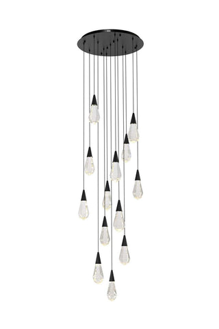 Elegant Lighting - 1013D24BK-02CR - LED Pendant - Amora - Black
