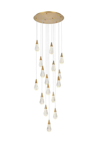 Elegant Lighting - 1013D28SG-02CR - LED Pendant - Amora - Satin Gold