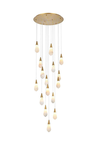 Elegant Lighting - 1013D28SG-22ST - LED Pendant - Amora - Satin Gold