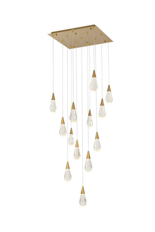 Elegant Lighting - 1013S26SG-02CR - LED Pendant - Amora - Satin Gold