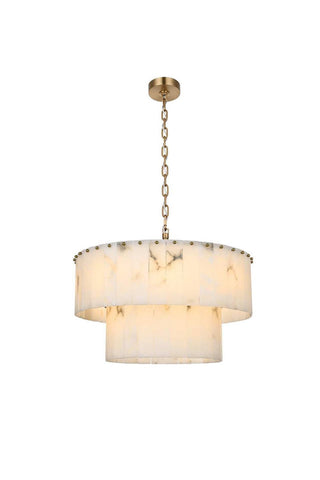 Elegant Lighting - 1015D24SG-33ST - 12 Light Chandelier - Georgina - Satin Gold