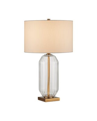 Currey and Company - 6000-1118 - One Light Table Lamp - Entasis - Clear / Aged Brass