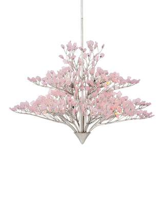 Currey and Company - 9000-1427 - 12 Light Chandelier - Fiorella - Pink / Contemporary Silver Leaf