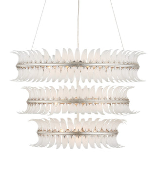 Currey and Company - 9000-1431 - 12 Light Chandelier - Capheira - Frosted / Contemporary Silver Leaf / Contemporary Silver