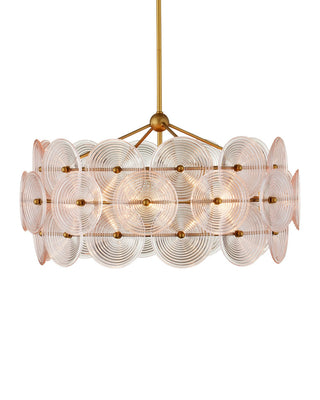Currey and Company - 9000-1459 - Six Light Chandelier - Whirlwind - Pale Pink / Brass