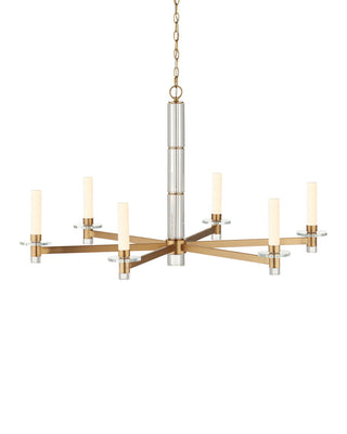 Currey and Company - 9000-1464 - LED Chandelier - Marcelo - Clear / Antique Brass / White