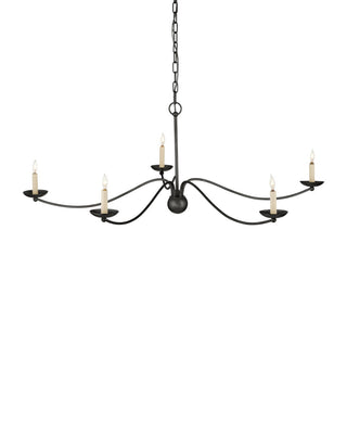 Currey and Company - 9000-1485 - Five Light Chandelier - Franz - Black