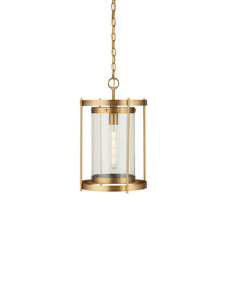 Currey and Company - 9000-1493 - One Light Pendant - Pippin - Antique Brass / Clear