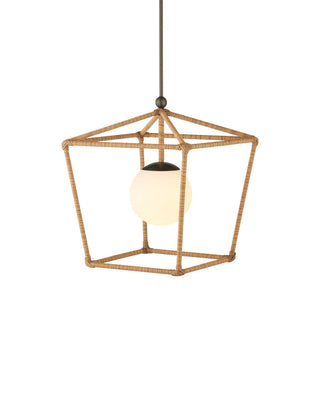 Currey and Company - 9500-0028 - One Light Outdoor Lantern - Denison - Natural / Bronze / Frosted White