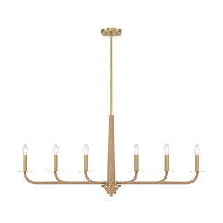 Savoy House - 1-1827-6-320 - Six Light Chandelier - Cannon - Warm Brass and Rope