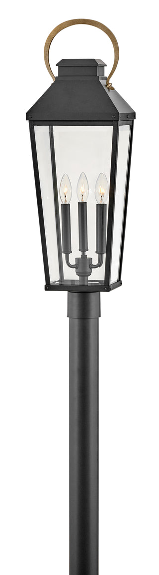 Dawson Large Post Mount Lantern in Black