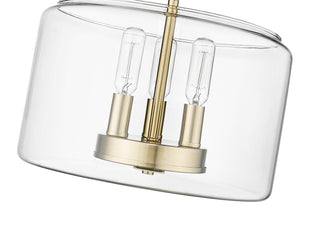 Asheville 3-Light Semi-Flush Ceiling Mount Modern Gold