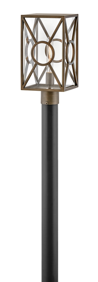 Brixton Medium Post Mount Lantern in Burnished Bronze