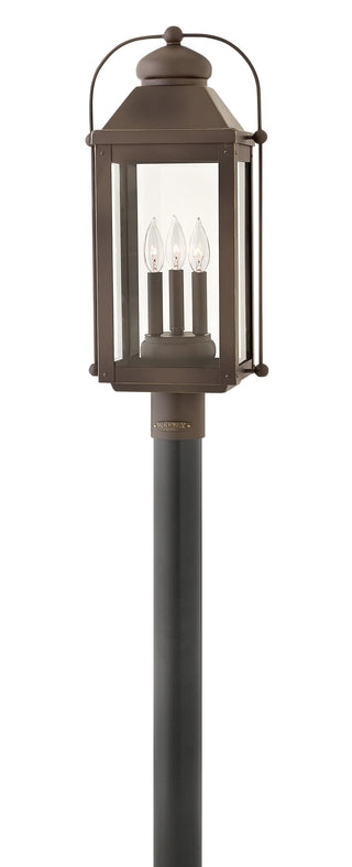 Anchorage Large Post Mount Lantern in Light Oiled Bronze