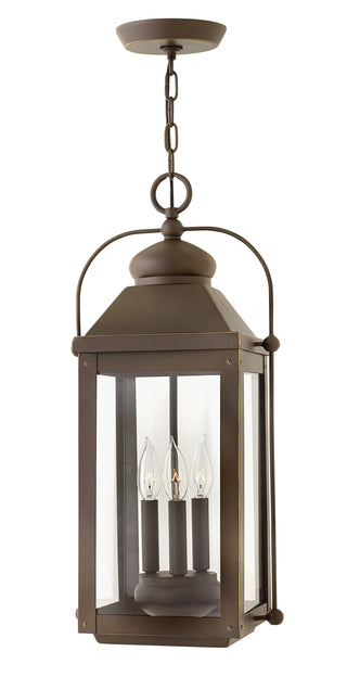Anchorage Large Hanging Lantern in Light Oiled Bronze