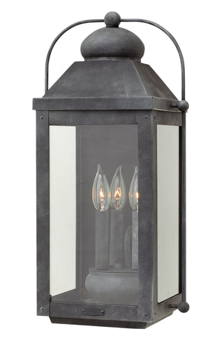 Anchorage Large Wall Mount Lantern in Aged Zinc