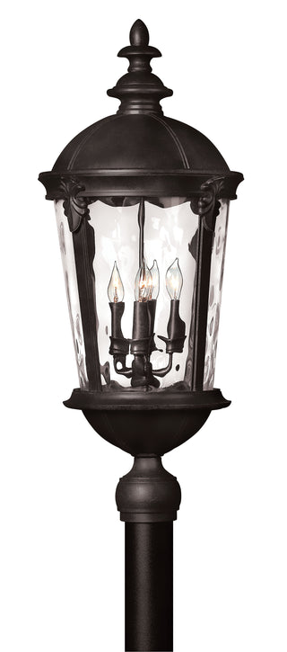 Windsor Large Post Mount Lantern in Black