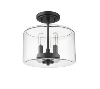 Asheville 3-Light Semi-Flush Ceiling Mount Matte Black