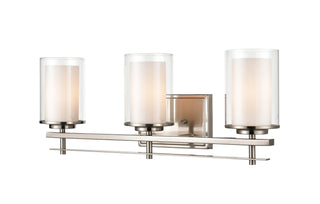 Huderson 3-Light Vanity Brushed Nickel