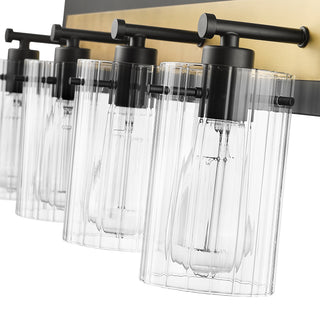 Gasol 4-Light Vanity Matte Black / Vintage Brass