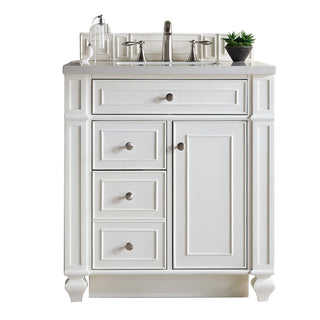 30 Inch Bristol Freestanding Vanity in Bright White / White Zeus Top
