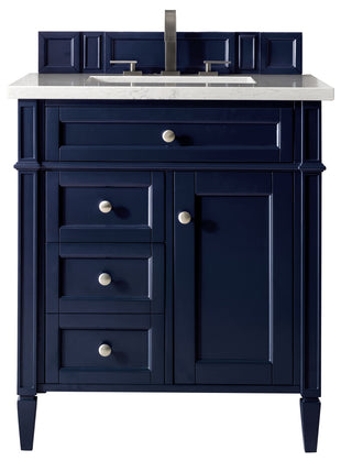30 Inch Brittany Freestanding Vanity in Victory Blue / Eternal Jasmine Pearl Top
