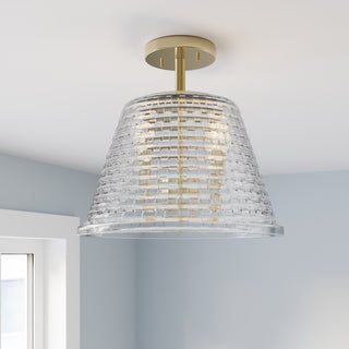 Saben 3-Light Semi-Flush Ceiling Mount Vintage Brass
