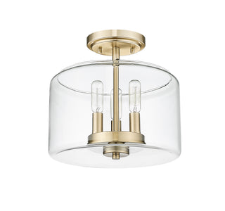 Asheville 3-Light Semi-Flush Ceiling Mount Modern Gold