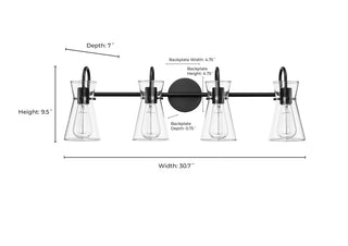 Camellia 4-Light Vanity Matte Black
