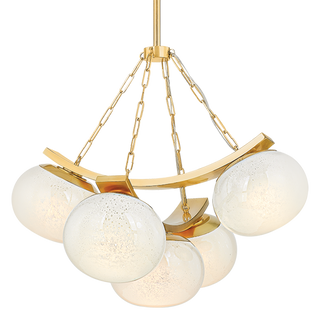 DUXBURY CHANDELIER with AGED BRASS Finish