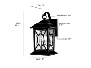 Allbert 1-Light Outdoor Wall Sconce Powder Coated Black