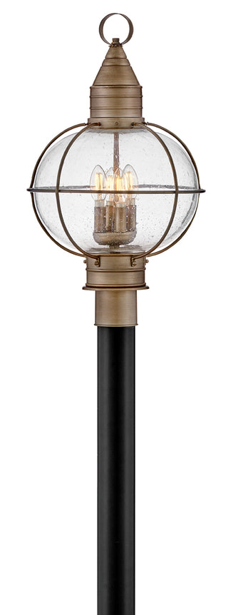 Cape Cod Large Post Mount Lantern in Burnished Bronze