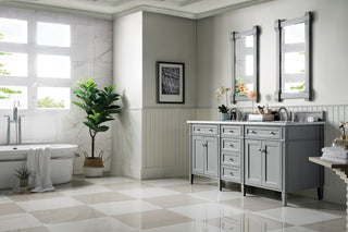 72 Inch Brittany Freestanding Vanity in Urban Gray / Carrara White Top
