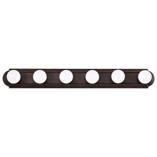 Six Light Vanity in Mahogany Bronze