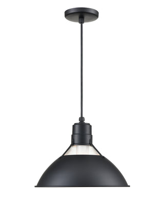 R Series 1-Light Cord Hung Glass Cone Satin Black