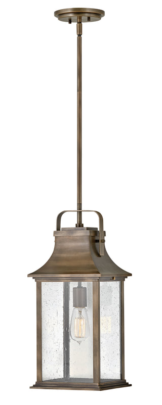 Grant Medium Hanging Lantern in Burnished Bronze