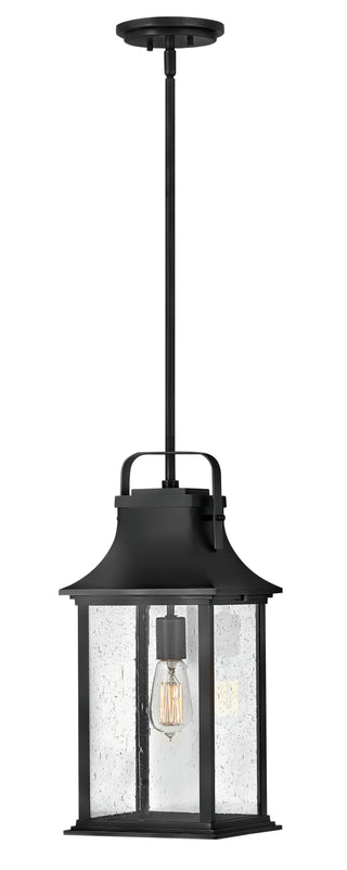 Grant Medium Hanging Lantern in Textured Black