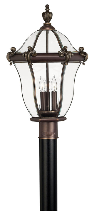 San Clemente Large Post Mount Lantern in Copper Bronze