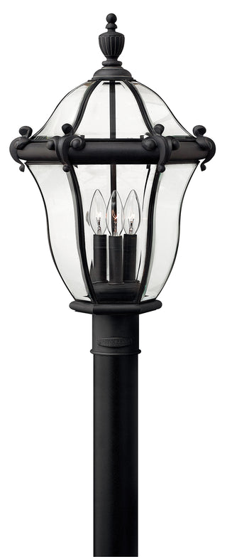 San Clemente Large Post Mount Lantern in Museum Black