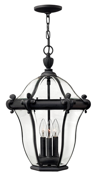 San Clemente Medium Hanging Lantern in Museum Black