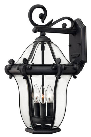San Clemente Medium Wall Mount Lantern in Museum Black