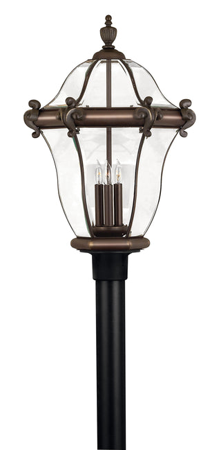 San Clemente Large Post Mount Lantern in Copper Bronze