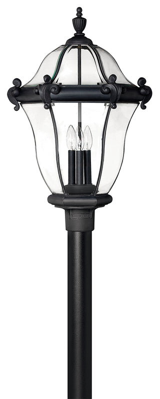 San Clemente Large Post Mount Lantern in Museum Black