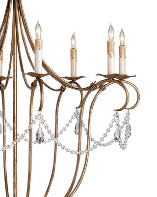 Crystal Lights Eight Light Chandelier in Rhine Gold