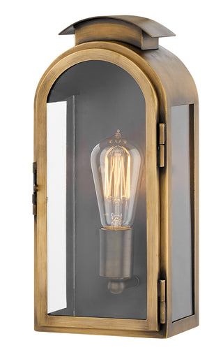 Rowley Medium Wall Mount Lantern in Light Antique Brass