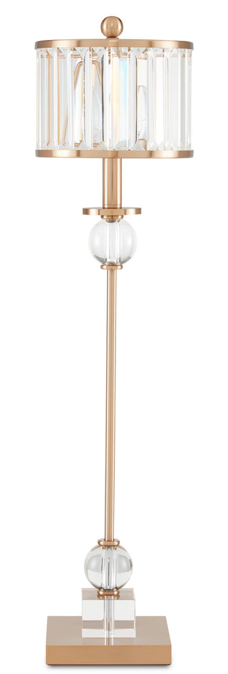 Parfait One Light Table Lamp in Clear/Antique Brass