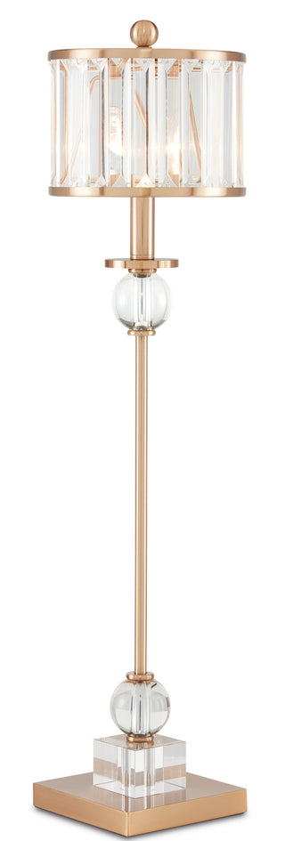 Parfait One Light Table Lamp in Clear/Antique Brass