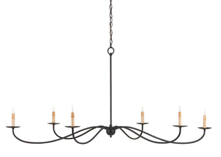 Saxon Six Light Chandelier in Zanzibar Black