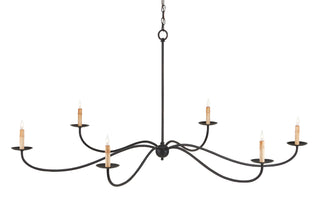 Saxon Six Light Chandelier in Zanzibar Black